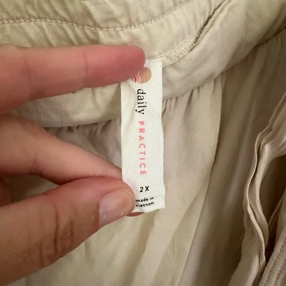 Anthropologie Cream Women's Pants casual pull on cross over - Picture 5 of 10